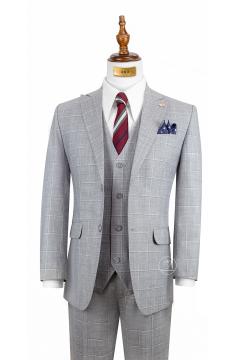 Bộ Suit Ghi Xám Kẻ Caro Modern Fit TGS365